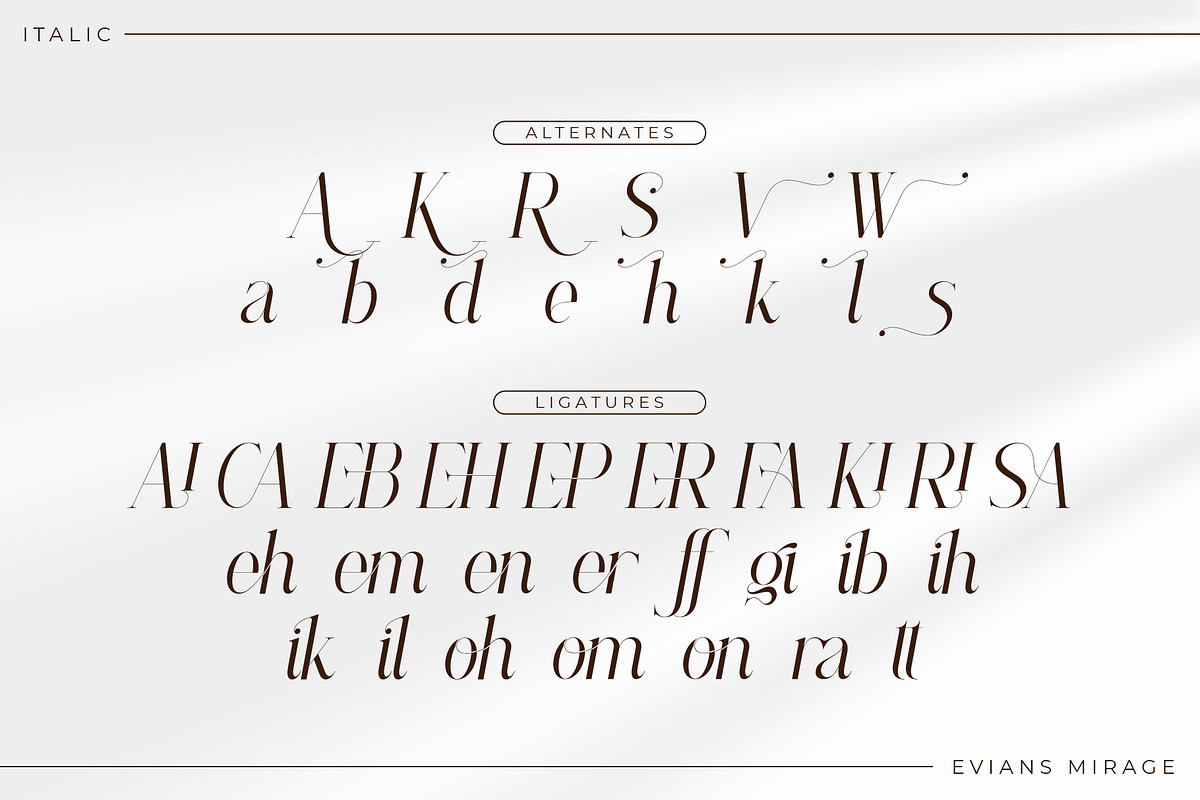 Evians Mirage Serif Font, a Serif Font by Idea Studio (Photo 13 of 14)