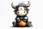 Whimsical Easter Highland Cow PNG, an Illustration by Craft Nest (Thumbnail 11 of 11)