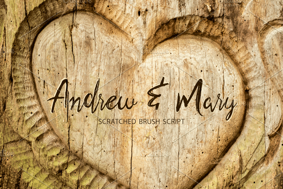 Scratched Brush Script Font preview 3