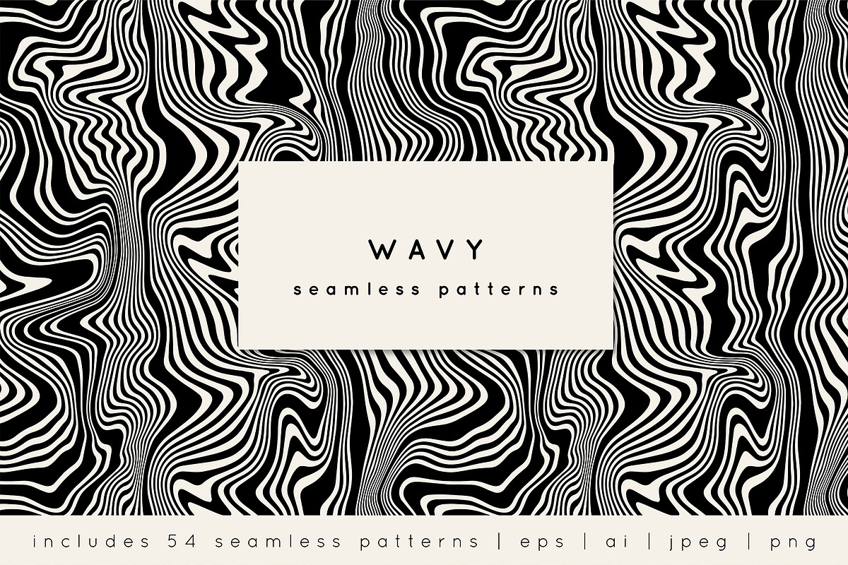 Wavy Seamless Patterns Collection, a Pattern Graphic by Curly_Pat (Photo 1 of 14)