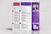 4 Colorful Textured Print Resumes, a Resume Template by Dragoș Neagu (Thumbnail 1 of 4)