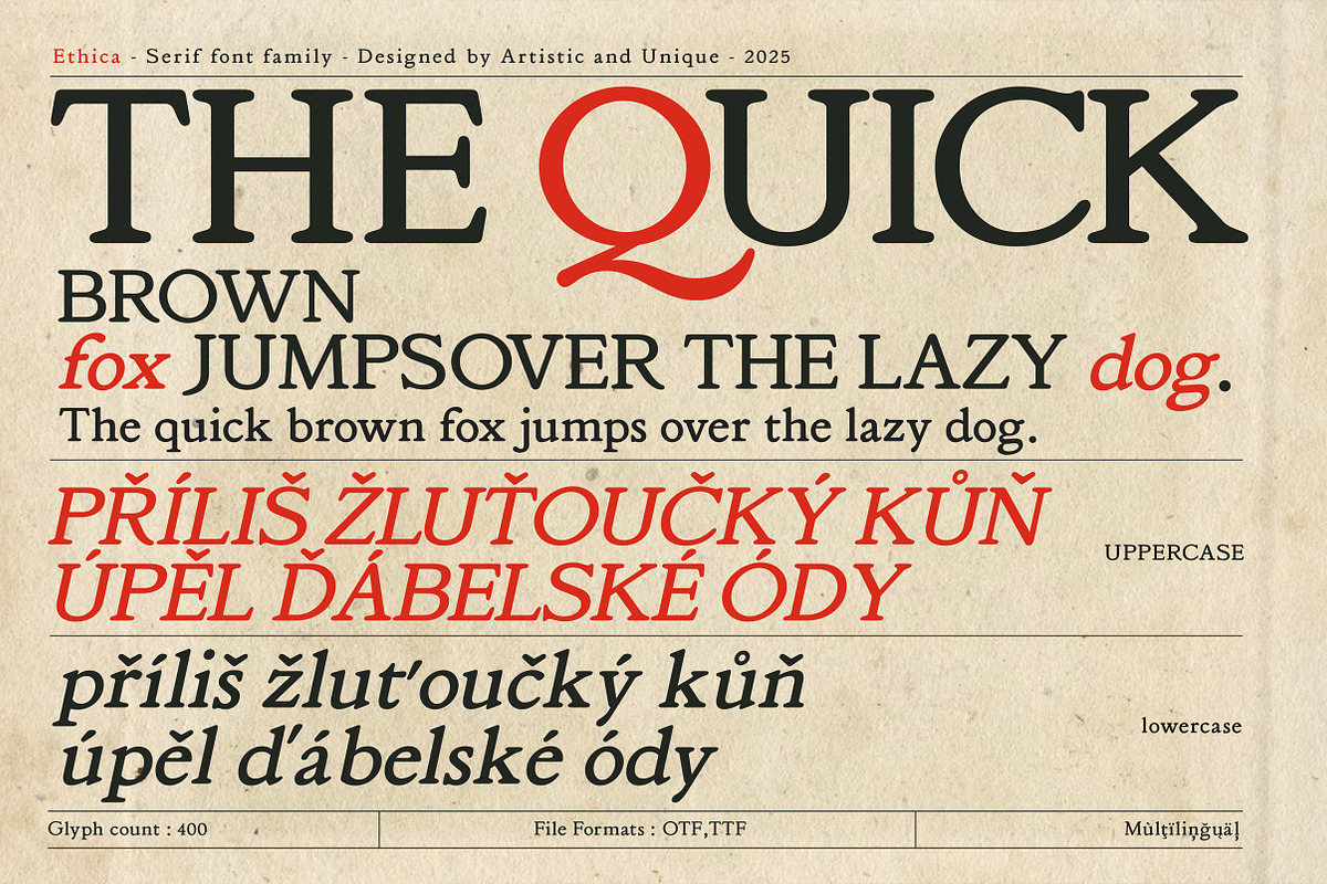 Ethica - Serif font family, a Serif Font by Artistic & Unique (Photo 4 of 15)