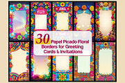 30 Papel Picado Floral Borders, a Background Graphic by SPEED APEX (Thumbnail 1 of 3)