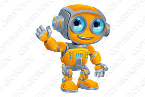 Robot Mascot Cartoon Cute Fun Alien, an Illustration by Christos Georghiou
