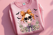 Halloween Skeleton PNG Coquette Bow, a Seasonal Illustration by SugarCloudStudioArt (Thumbnail 4 of 6)