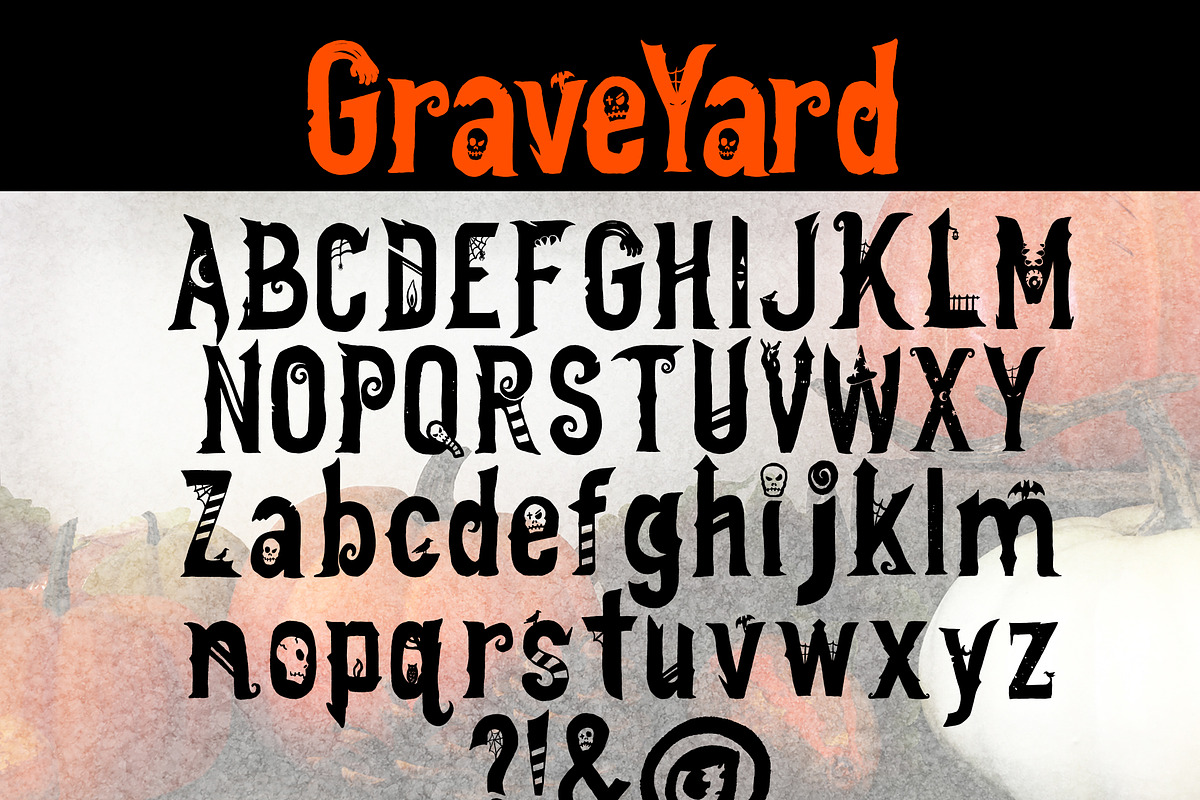 New Halloween Font called: Graveyard, a Font by Hello Trilly (Photo 2 of 3)