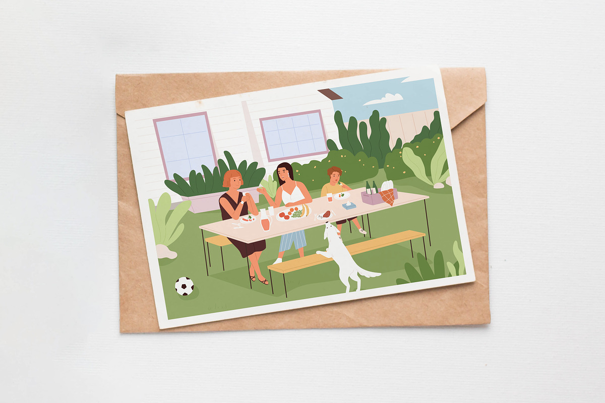 Family in backyard on summer holiday, a Food Illustration by Good Studio (Photo 3 of 3)