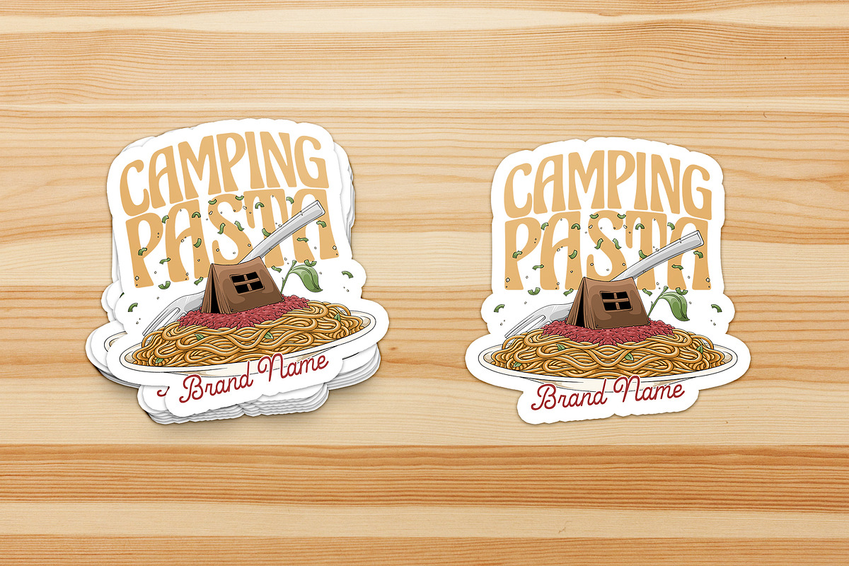 Camping Tent on Spaghetti, a Branding & Logo Template by Judsart (Photo 3 of 3)