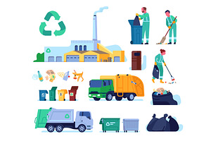 Garbage collection service. Litter, an Object Graphic by Vectorbuum