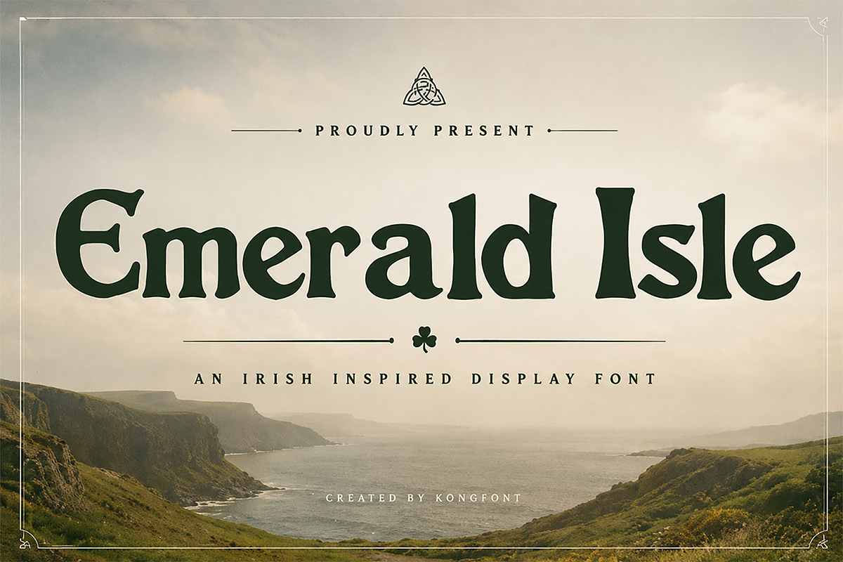 Emerald Isle - Modern Display Font, a Serif Font by overlaytemplates (Photo 1 of 5)