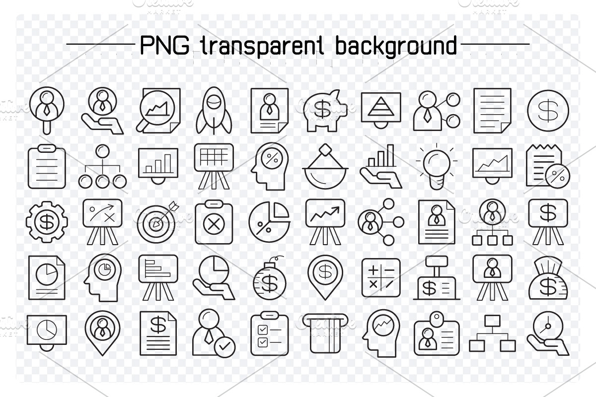 100 Business and Finance Line Icons, an Outline Icon by Designfour (Photo 2 of 7)