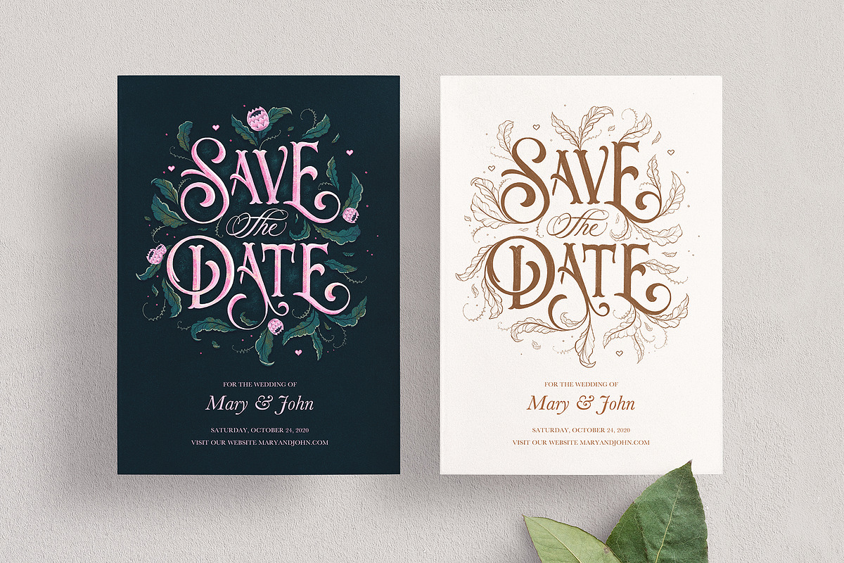 Wedding Save the Date Card Template, an Invitation Template by Aurelie Maron (Photo 5 of 7)