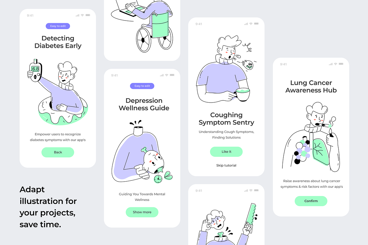 Diseases Symptoms Illustrations, a Person Illustration by Prosymbols (Photo 4 of 6)