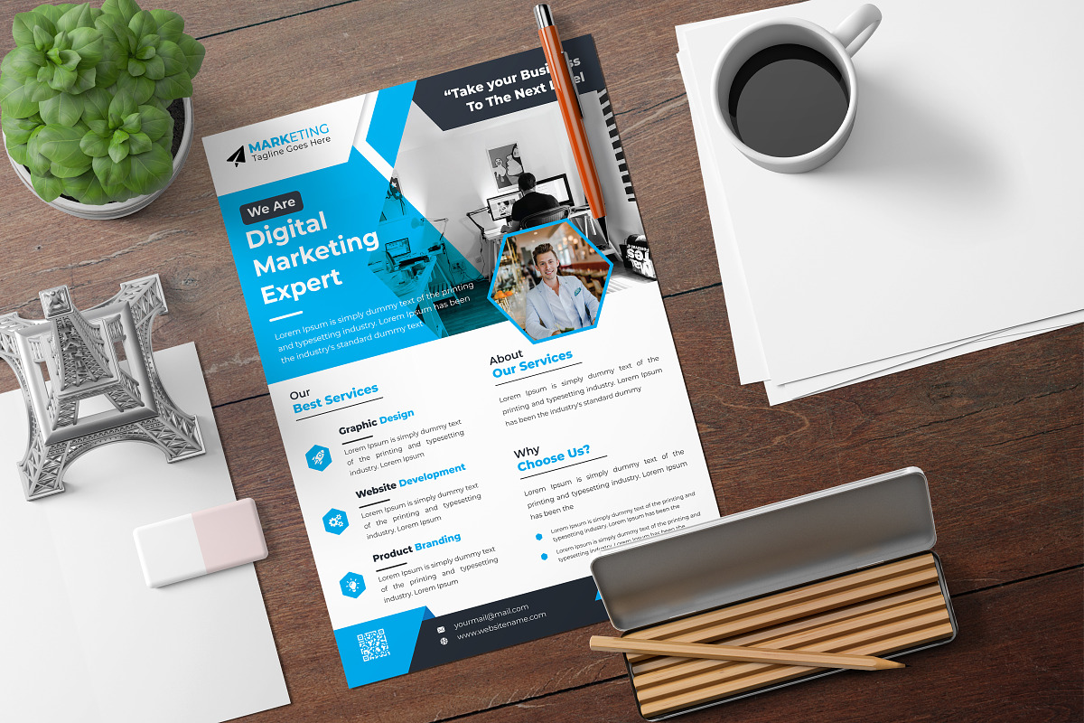 Corporate Theme Business Flyer, a Marketing Template by Graphiexperto (Photo 2 of 6)