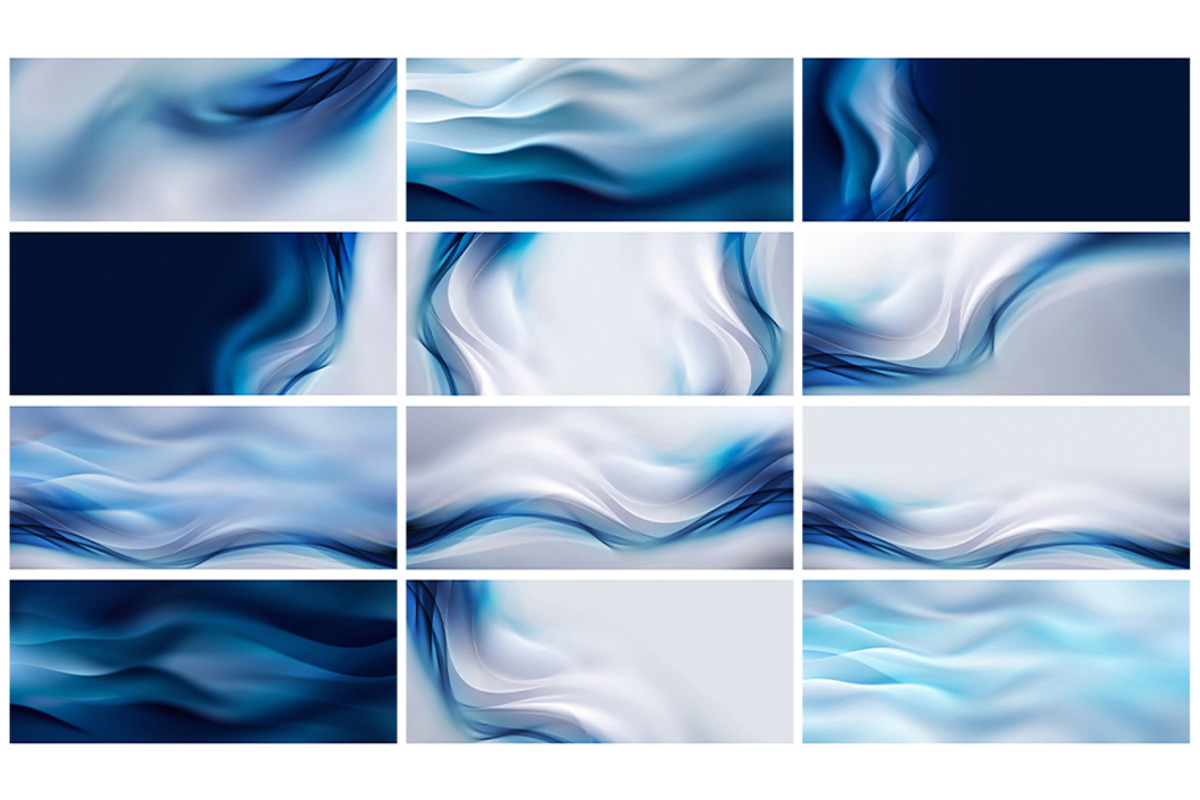 12 Blue Fluid Wave Backgrounds, a Background Graphic by BazziBa♥ (Photo 2 of 4)