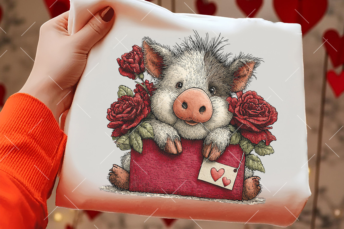 Valentine Peeking Animals Clipart, an Illustration by OK Design (Photo 4 of 6)