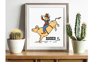 Cowboy Rodeo Bull Clipart Svg Png