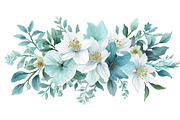 Cool Blue Watercolor Florals, an Illustration by Creativeshirt (Thumbnail 3 of 11)