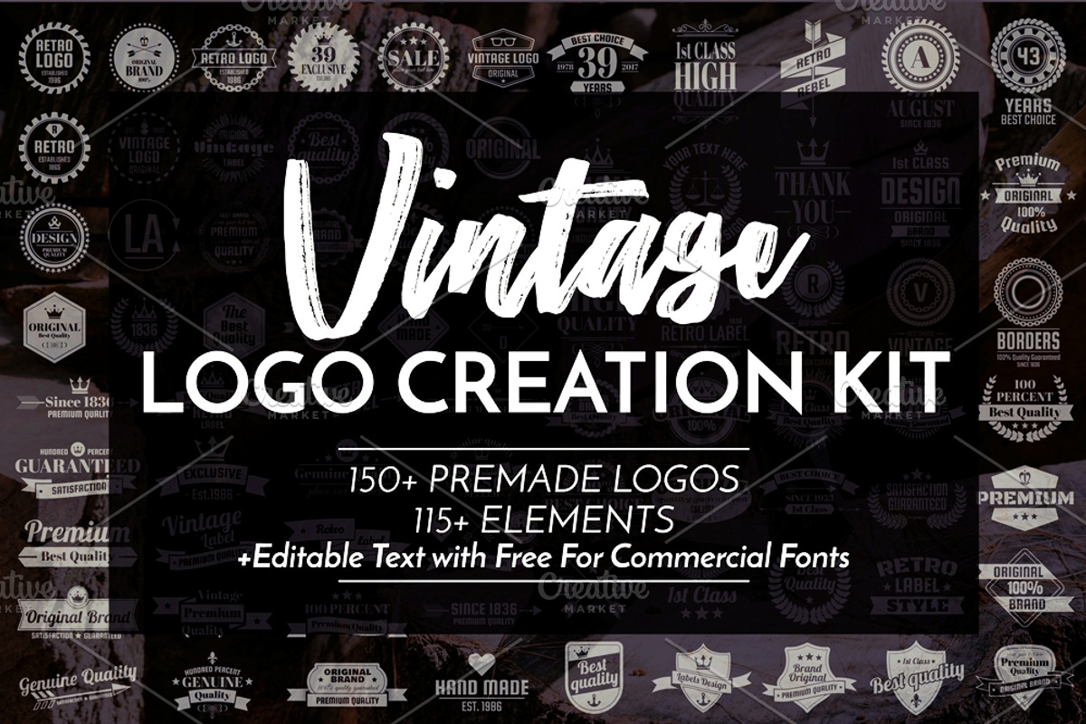 Vintage Logo Creation Kit, a Branding & Logo Template by Toonsteb (Photo 1 of 7)
