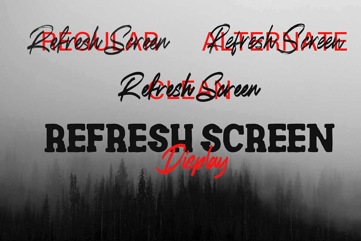 Refresh Screen - Brush Script Font preview 2