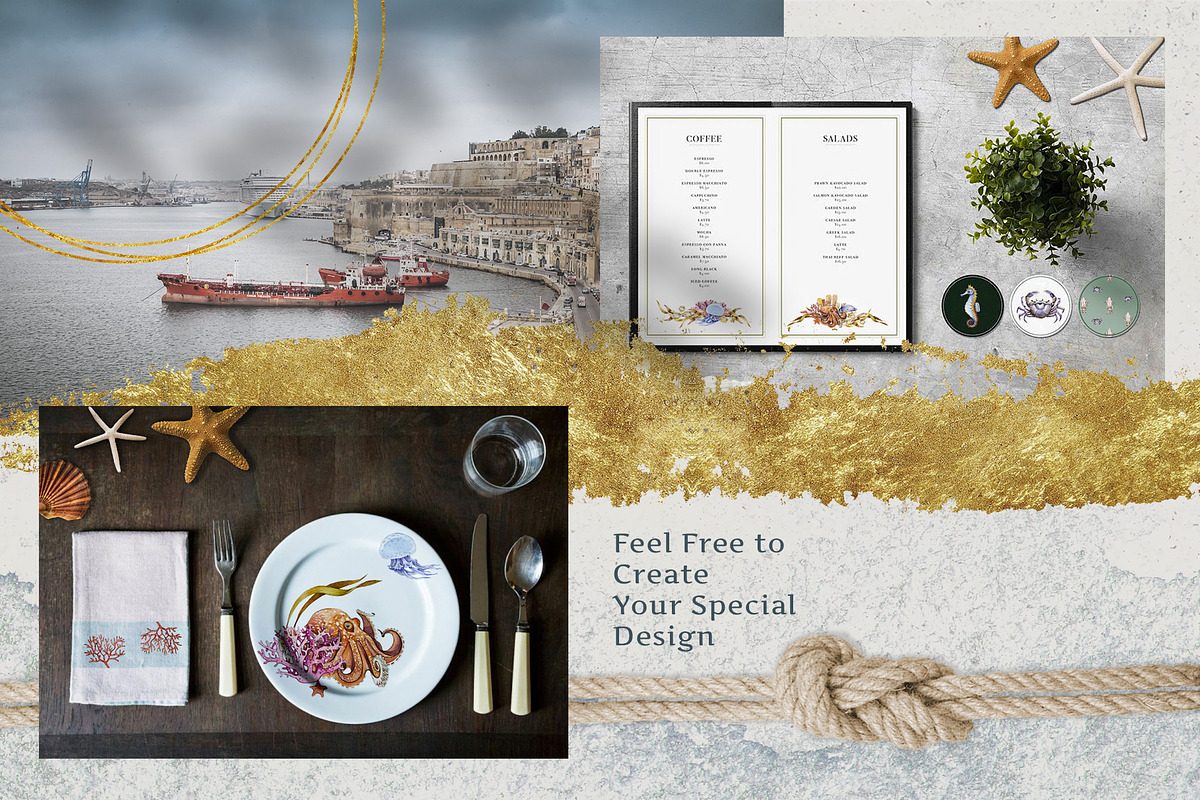 Sea Life Watercolor Clipart Set, an Animal Illustration by AnitaPol (Photo 7 of 16)