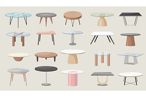 Furniture. Tables set of different, an Object Illustration by Onyx