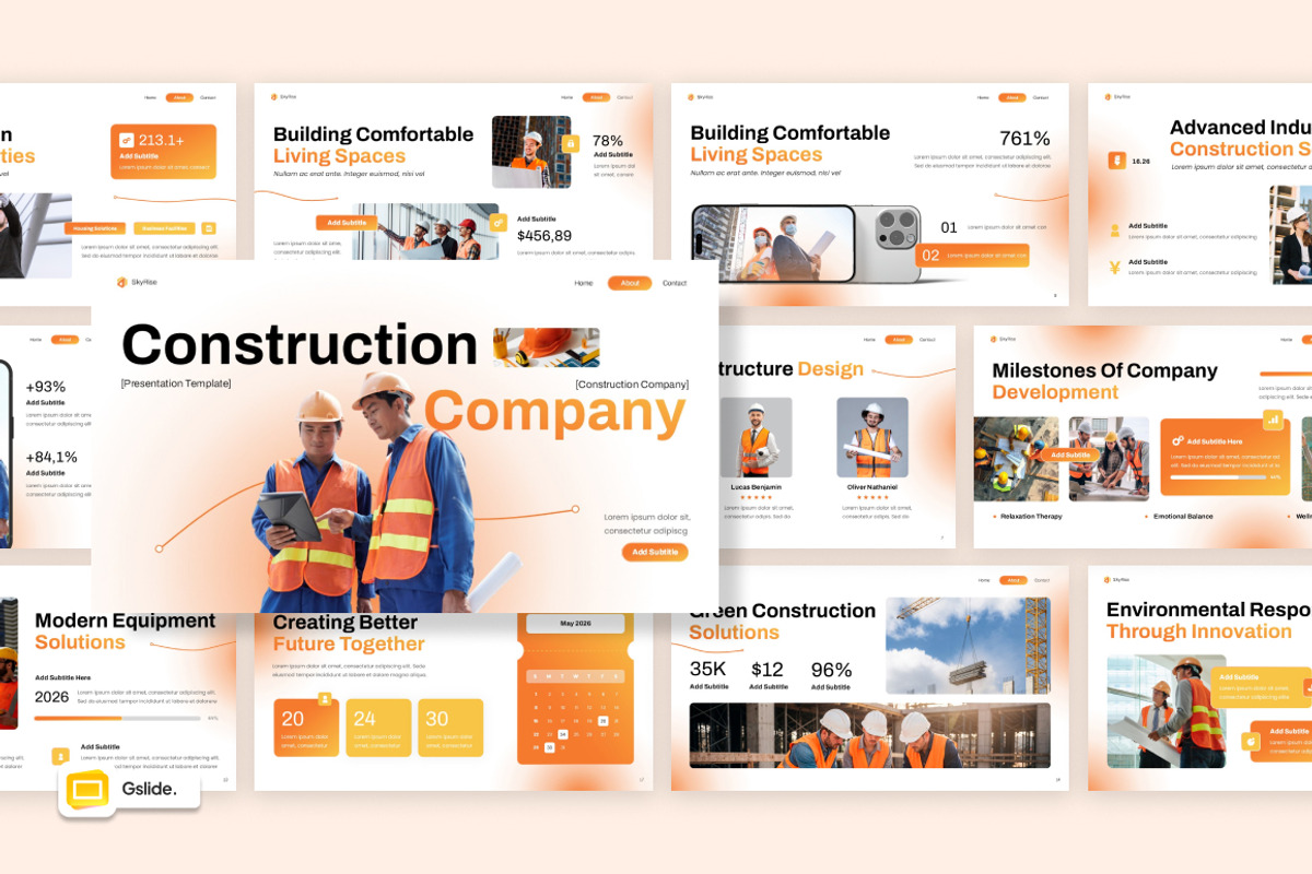 Construction Company Google Slides, a Presentation Template by Loin Studio (Photo 1 of 4)