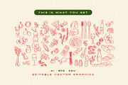 Italian Food Restaurant Line Vectors, a Graphic by tomodachi studio (Thumbnail 2 of 7)