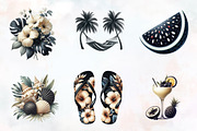Ivory and Black Hello Summer Clipart, an Illustration by RobertsArt (Thumbnail 2 of 8)