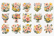 Watercolor Floral Bouquet Clipart, an Illustration by Libby Wishes (Thumbnail 2 of 3)
