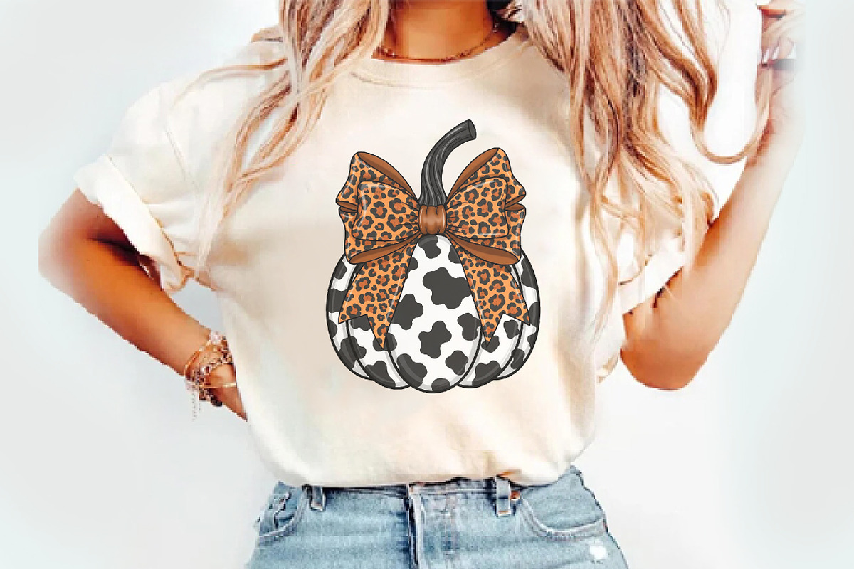Coquette Cow Print Pumpkin PNG, an Illustration by Watercolor design (Photo 2 of 3)
