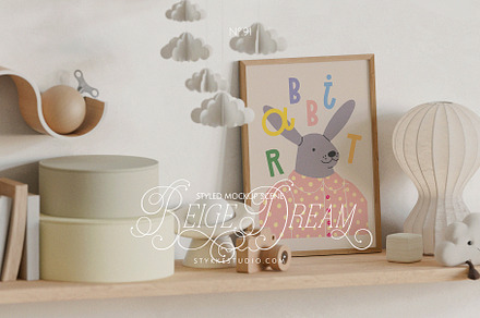 BEIGE DREAM | Nursery Frame Mockup, a Household Mockup by Stykke Studio