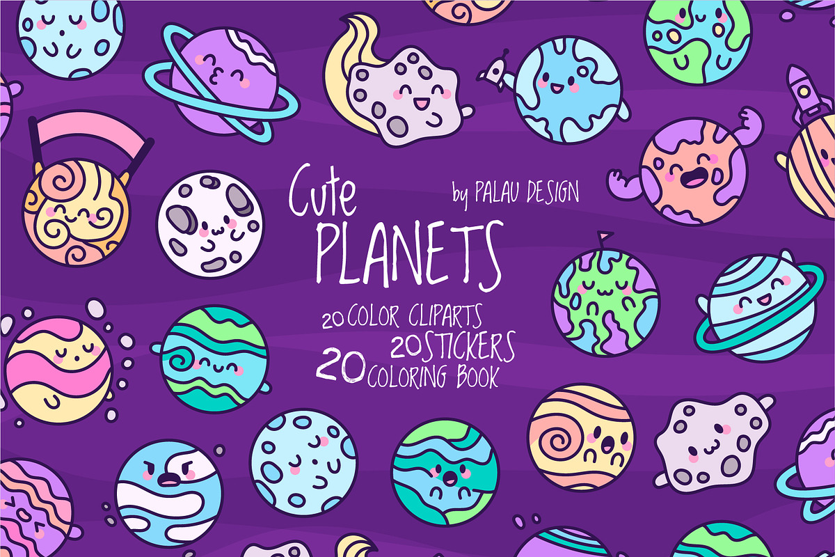 Planet Clipart Bundle, an Education Illustration by Palau (Photo 1 of 9)