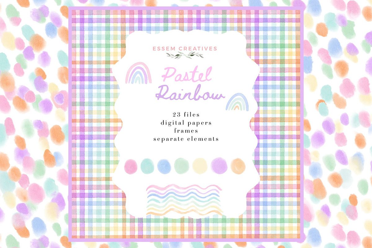 Pastel Rainbow Grandmillenial Frames, a Background Graphic by Essem Creatives (Photo 1 of 6)