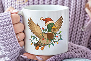Flying Christmas Duck Design PNG, an Illustration by CraftArtStudio (Thumbnail 2 of 4)