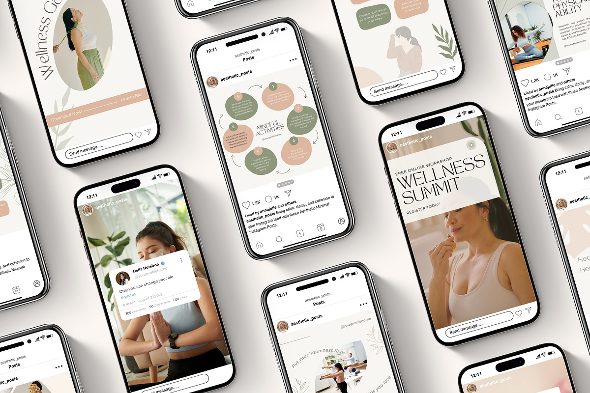 Wellness Coach Instagram Templates, a Social Media Template by nwdigitalstore (Photo 8 of 10)