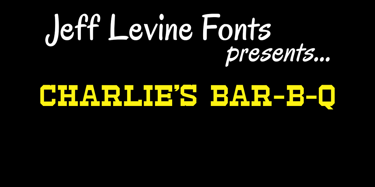 Charlies BarBQ JNL, a Slab Serif Font by Jeff Levine Fonts