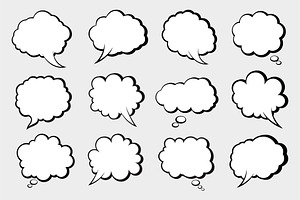 Collection of blank speech bubbles., a Decorative Illustration by Yayasya