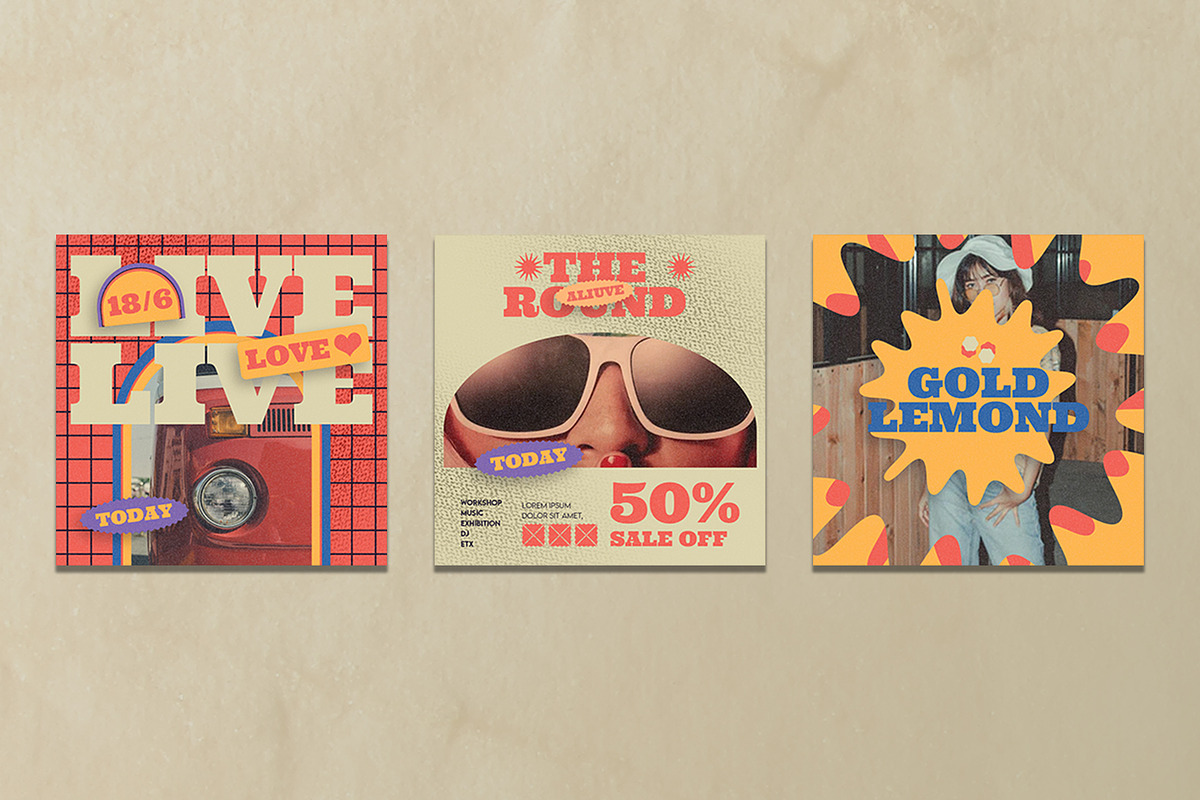 Back to 90's Instagram Templates, a Social Media Template by Azruca (Photo 9 of 9)