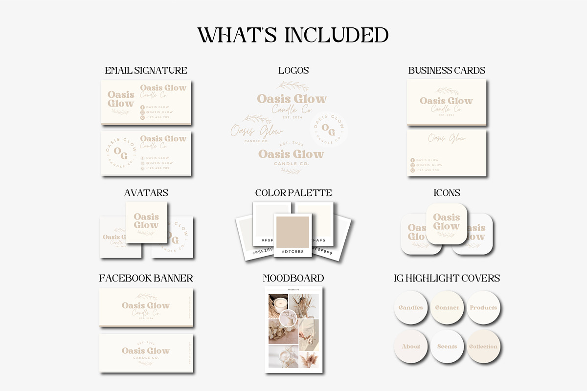 Candle Branding Kit Canva Template, a Branding & Logo Template by ChicGraphix (Photo 3 of 7)