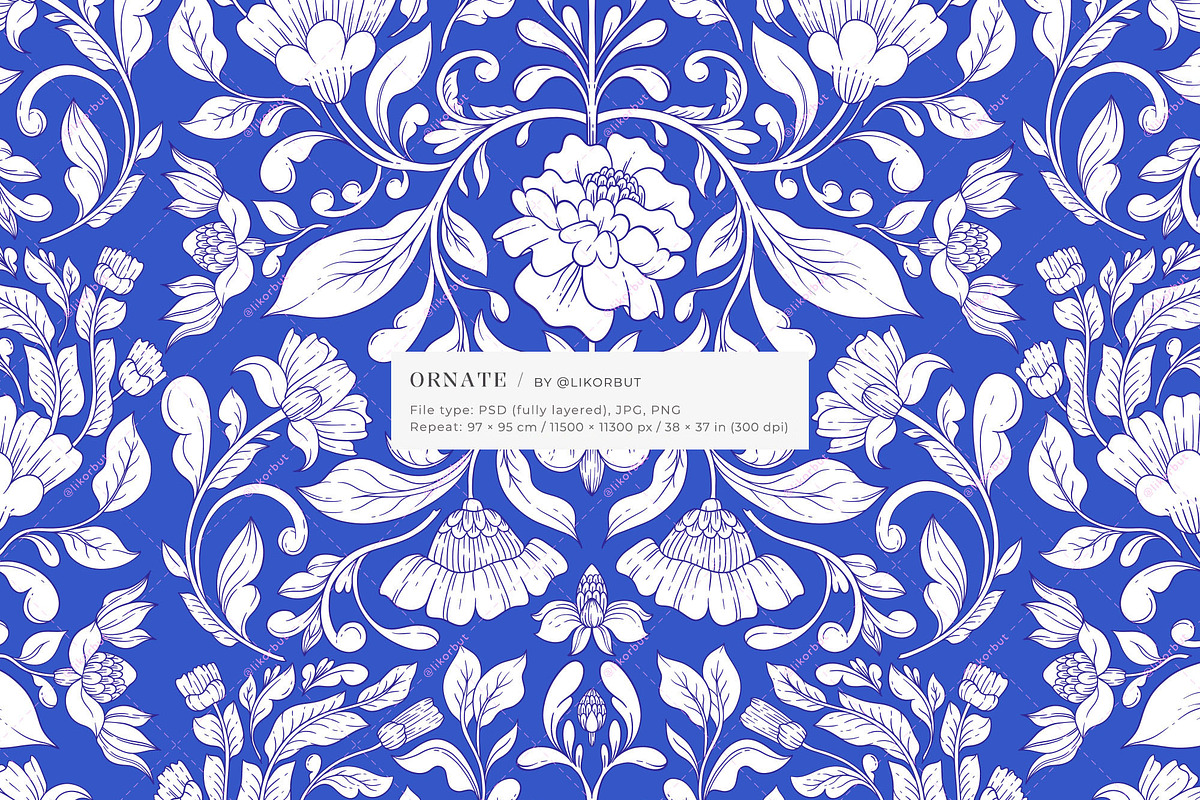 Orient Ornament Floral Pattern, a Pattern Graphic by likorbut (Photo 11 of 14)
