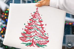 Christmas Line Art Png - Tree, an Illustration by SinaCreation