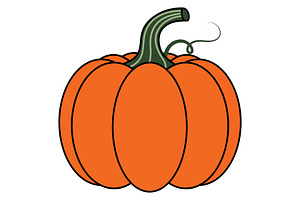 Cute yellow pumpkin vector
