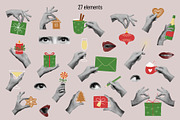 Modern Christmas Collage Elements, a Seasonal Illustration by yarynabo (Thumbnail 2 of 6)