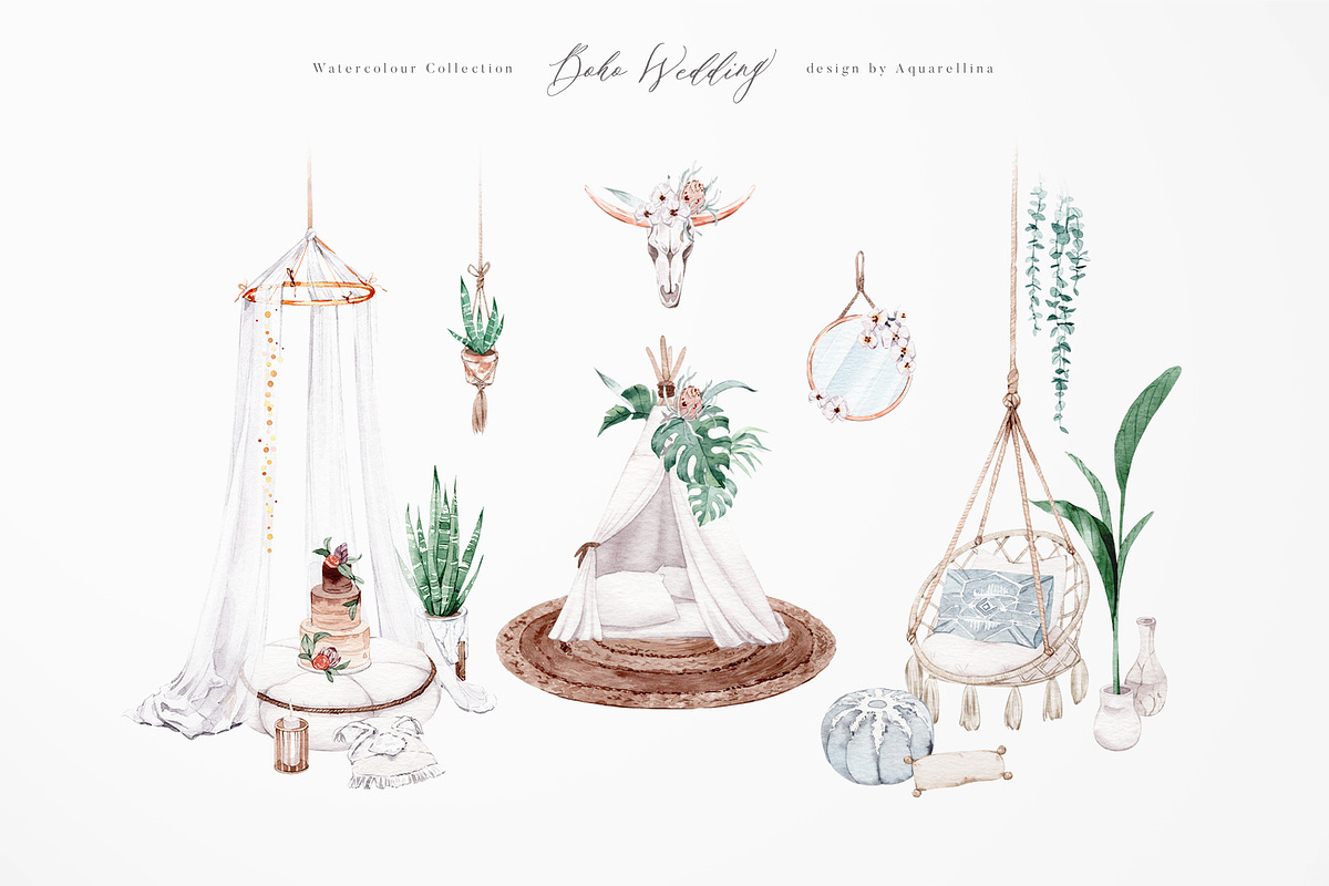 Boho Wedding Illustrations, an Illustration by Aquarellina (Photo 19 of 28)