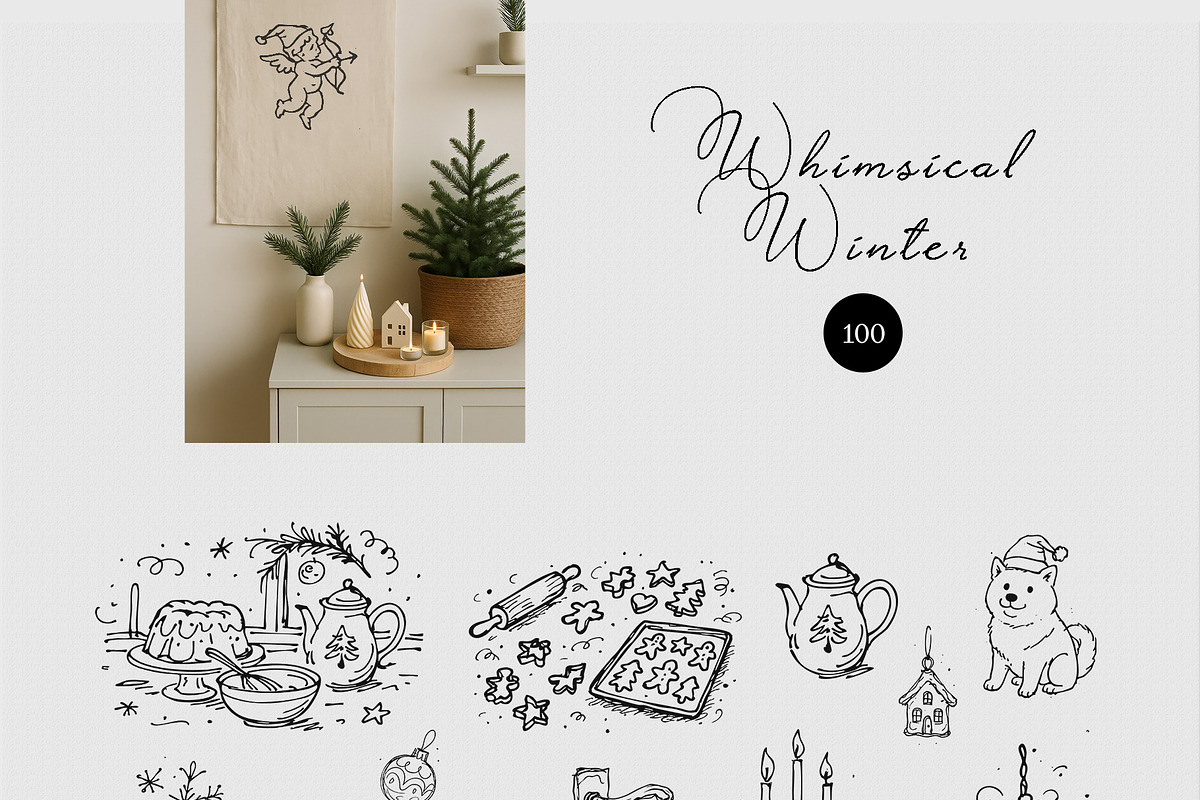 Whimsical Winter: Hand-Drawn Clipart, a Decorative Illustration by divanovskaya_nv (Photo 3 of 13)