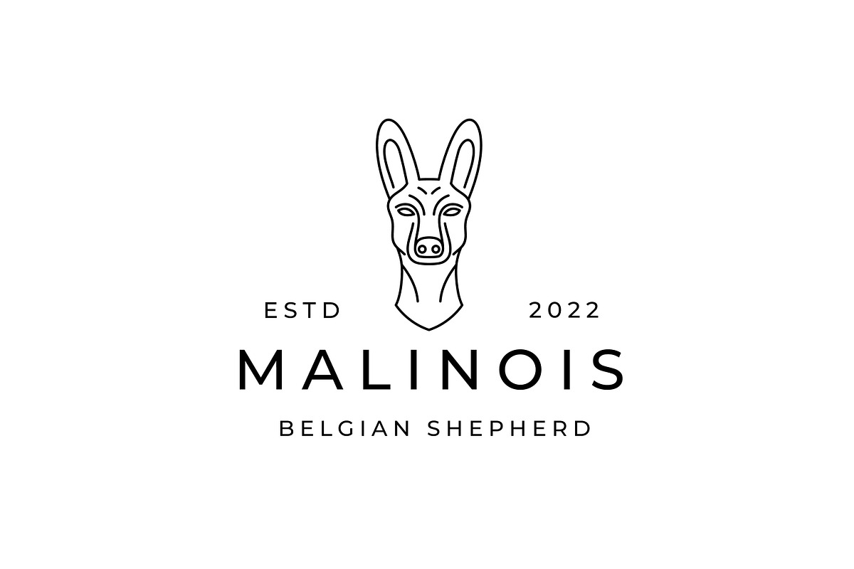 Belgian Malinois Dog Line art Logo, a Branding & Logo Template by Weasley99Store