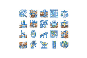 mining engineer geology icons hand, an Object Illustration by pikepicture