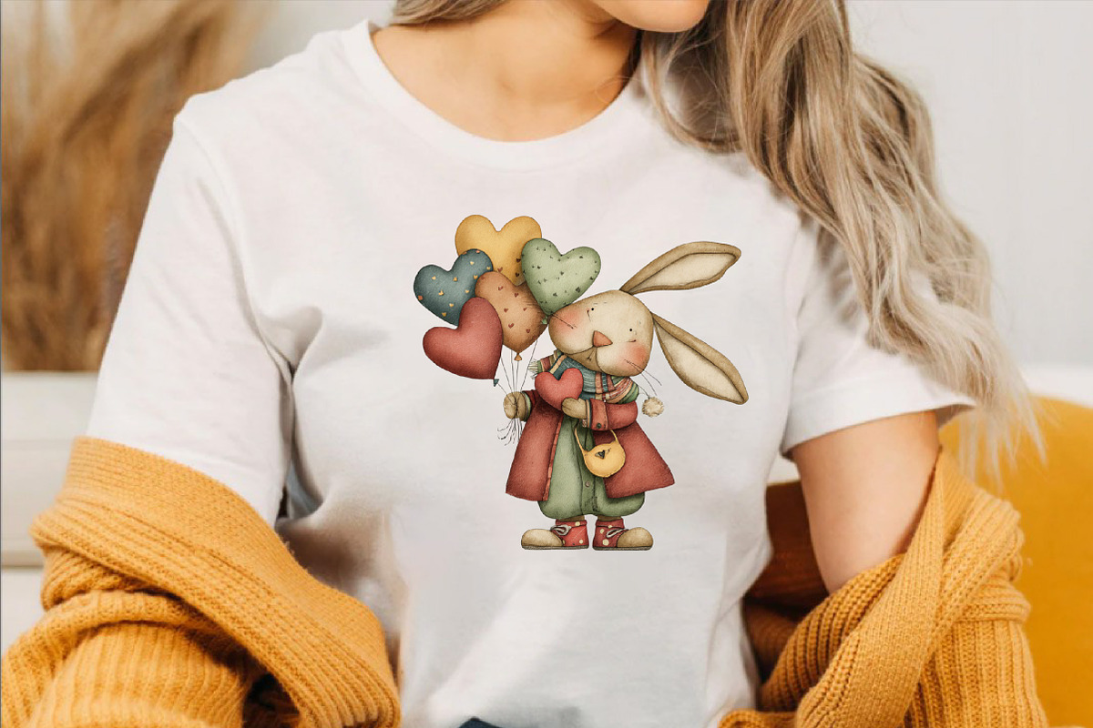 Whimsical Valentine Bunny Clipart Bu, an Illustration by SVGArt (Photo 2 of 8)