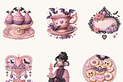Halloween Tea Party Clipart Bundle, a Seasonal Illustration by BusyDaydesign (Thumbnail 4 of 9)